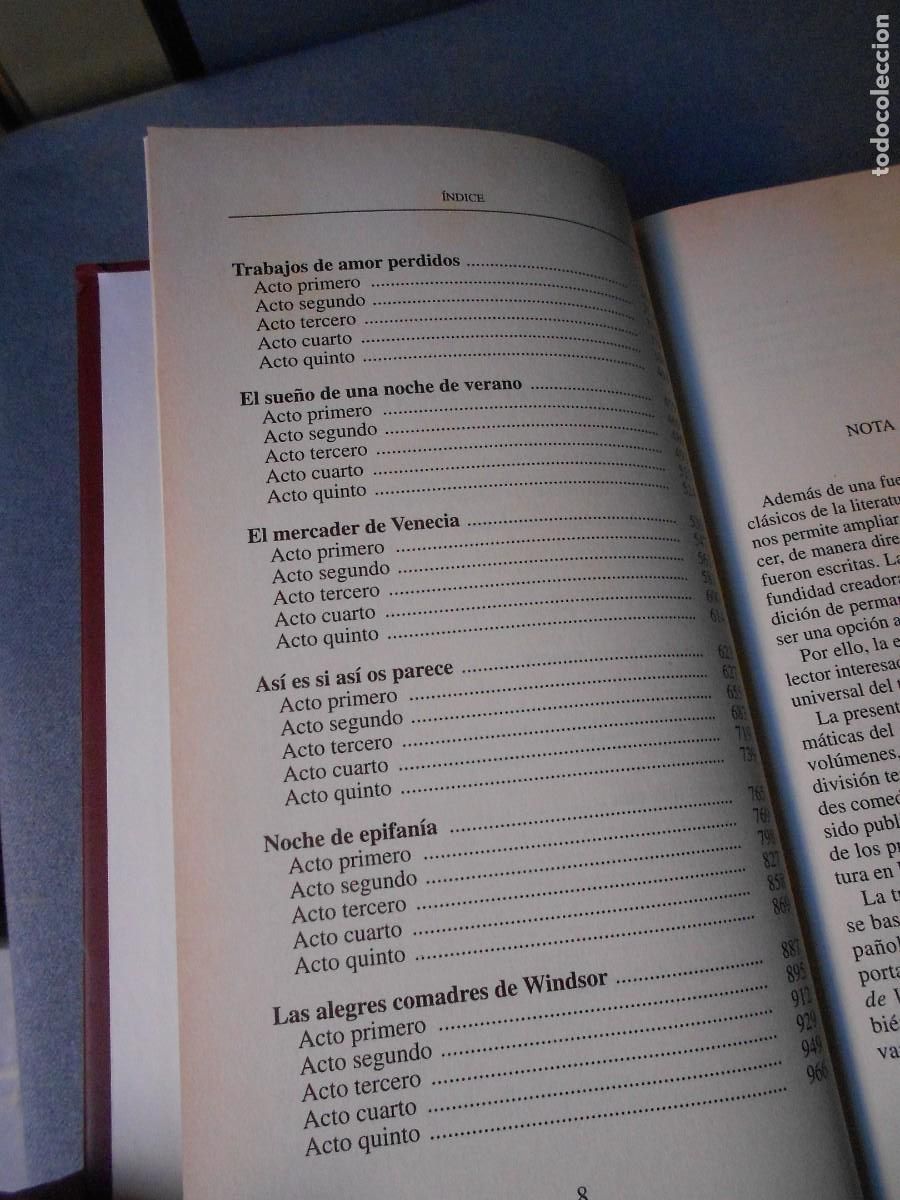Libros de segunda mano: GRANDES COMEDIAS. WILLIAM SHAKESPEARE. - Foto 4