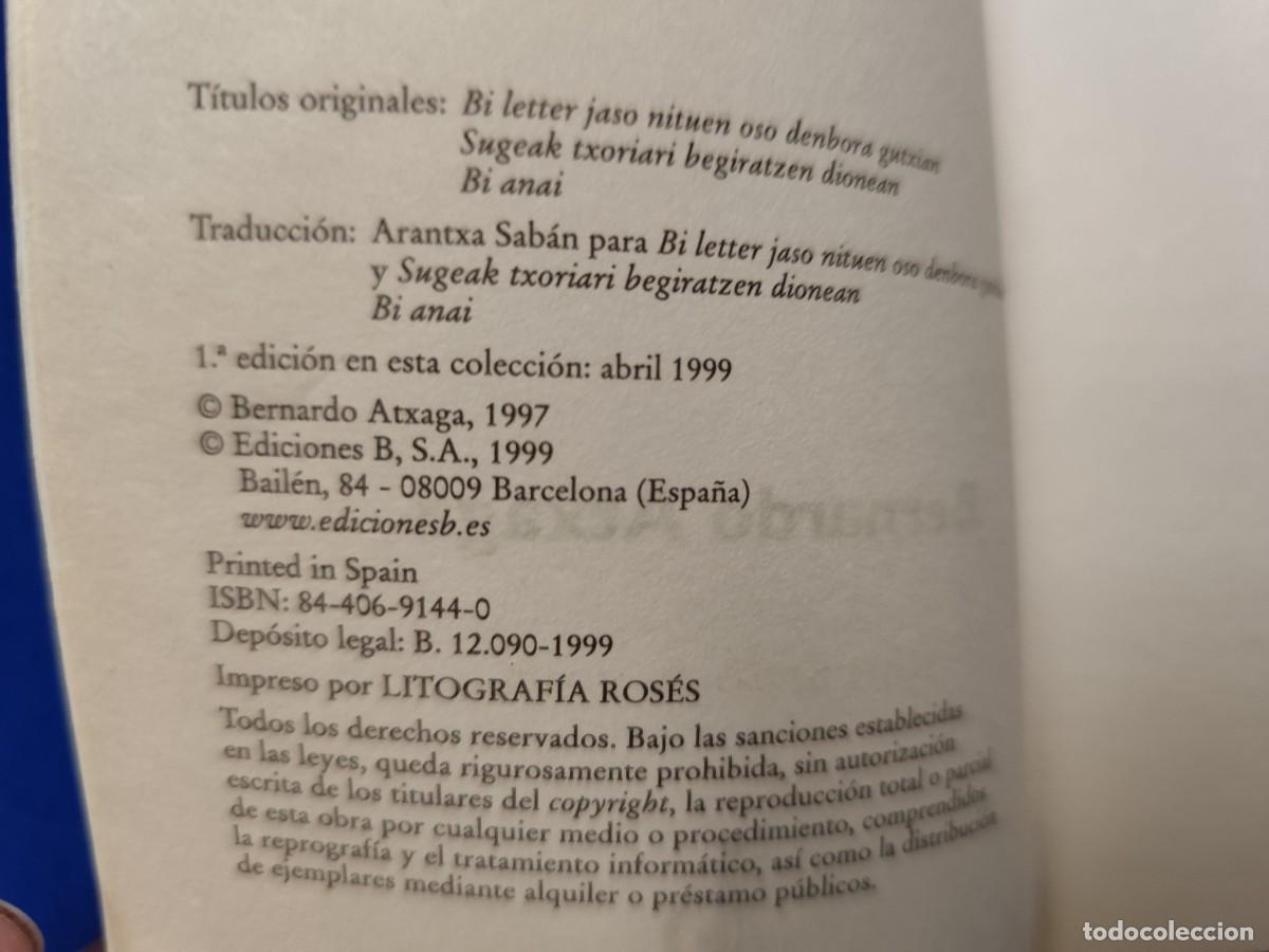 Libros de segunda mano: Historias de Obaba Bernardo Atxaga Ediciones B,S.A. 1999 - Foto 7