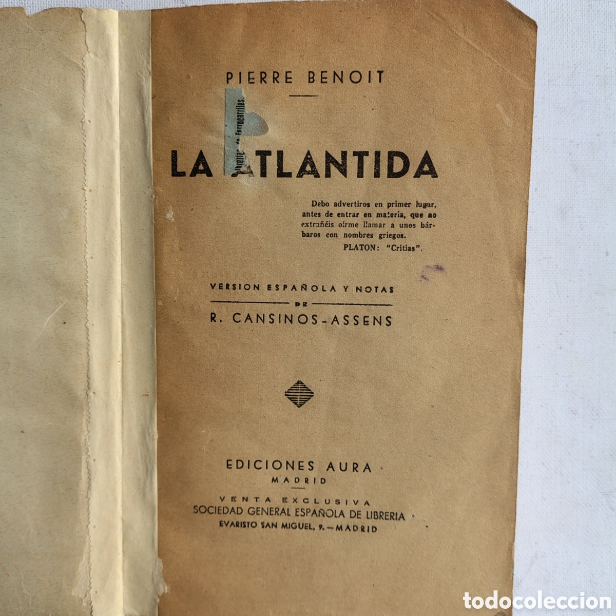 Libros de segunda mano: La Atl&aacute;ntida Pierre Benoit - Foto 2
