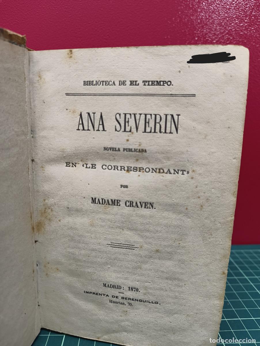 Libros de segunda mano: Ana Severin &ndash; Madame Craven 1870 - Foto 2