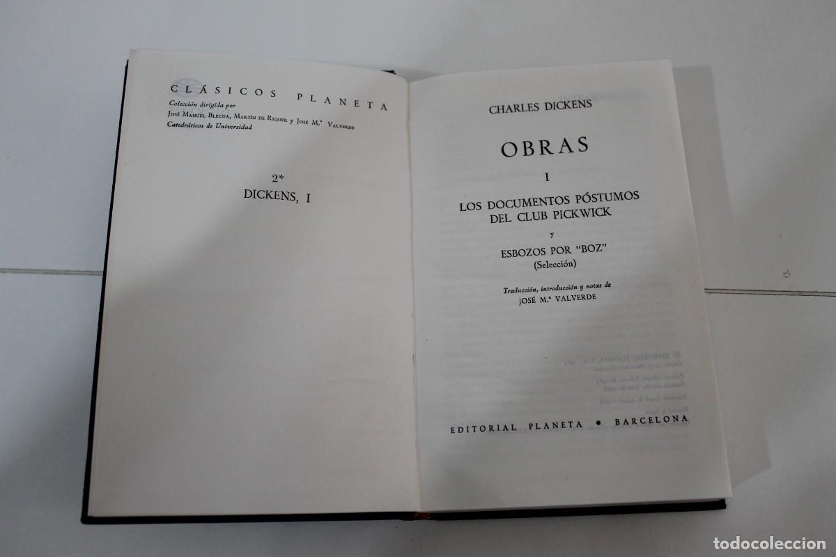 Libros de segunda mano: CHARLES DICKENS OBRAS I LOS DOCUMENTOS P&Oacute;STUMOS DEL CLUB PICKWICK 1963 - Foto 2