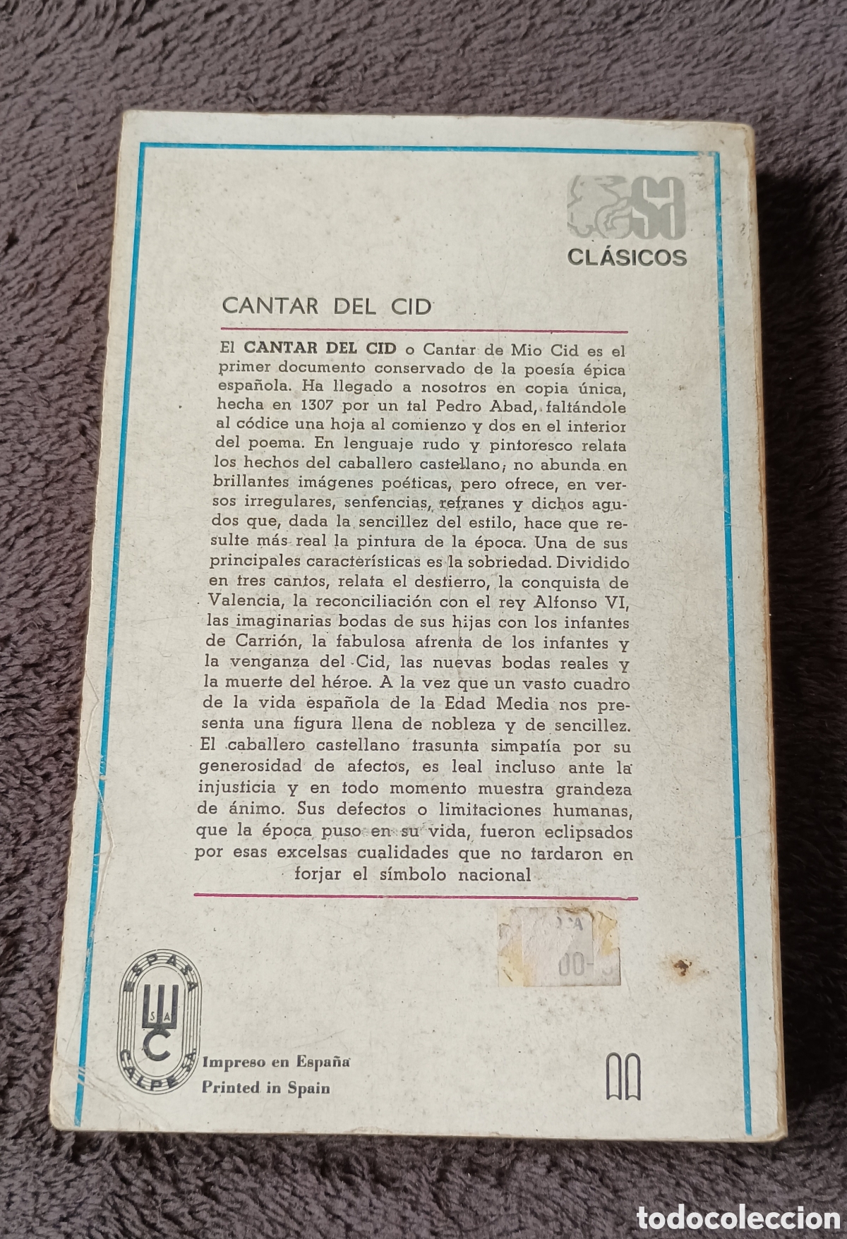 Libros de segunda mano: Libro - CANTAR DEL CID (An&oacute;nimo) Editorial&nbsp;Espasa-Calpe, 1978. Buen estado en general - Foto 2
