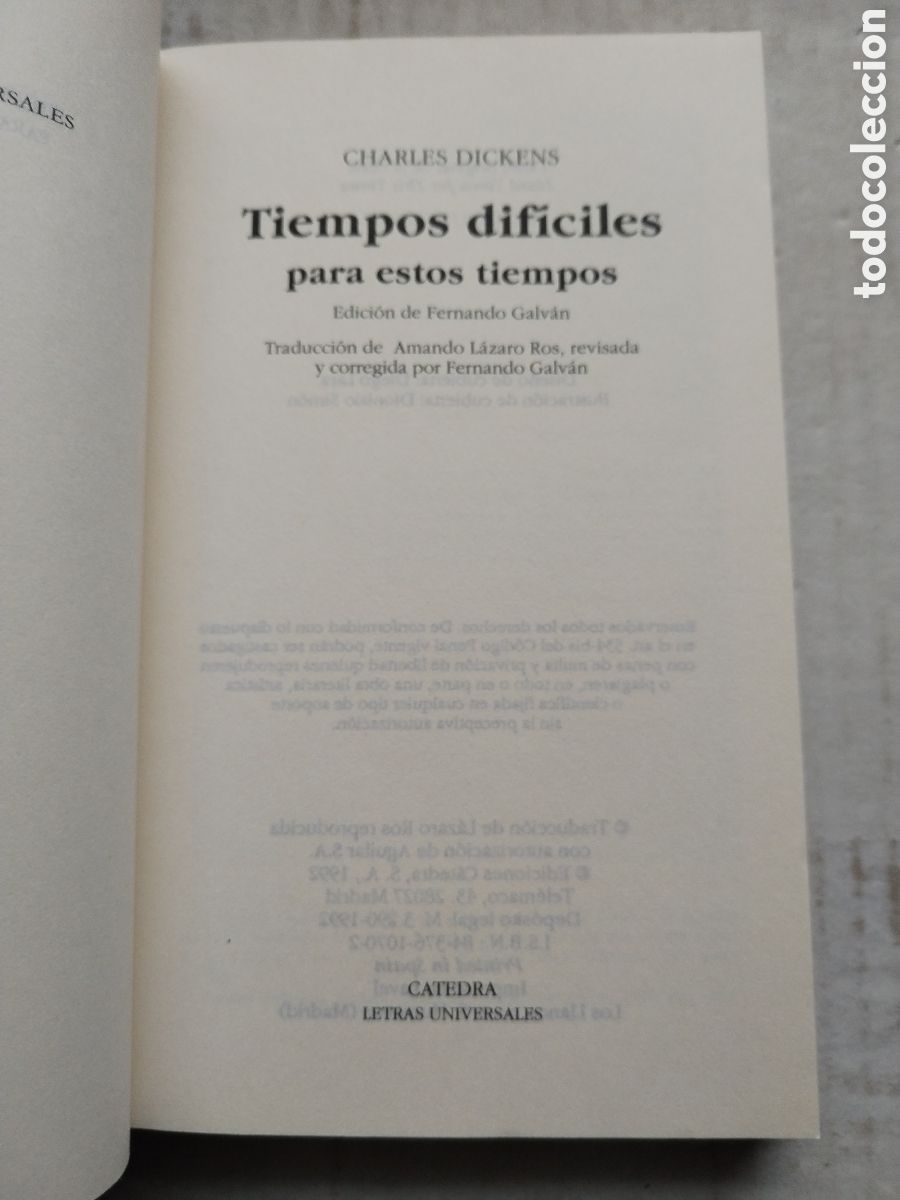 Libros de segunda mano: TIEMPOS DIFICILES/CHARLES DICKENS - Foto 2