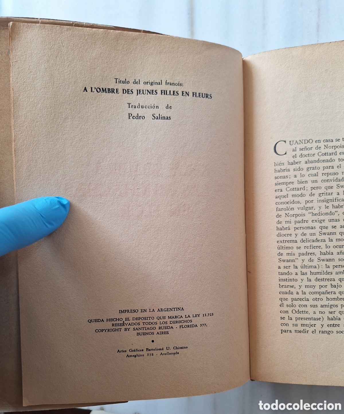 Libros de segunda mano: A la Sombra de las Muchachas en Flor&rdquo; de Marcel Proust (Edici&oacute;n 1944 con Sobrecubierta) - Foto 4