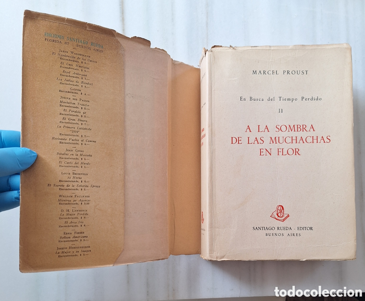 Libros de segunda mano: A la Sombra de las Muchachas en Flor&rdquo; de Marcel Proust (Edici&oacute;n 1944 con Sobrecubierta) - Foto 3