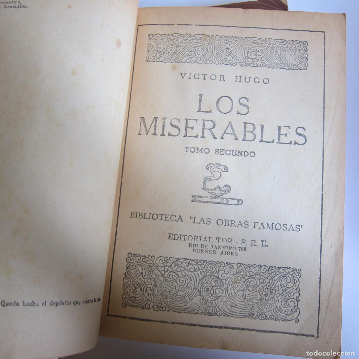 Libros de segunda mano: LOS MISERABLES - VICTOR HUGO (TOR) 2 VOL. NOVELA - Foto 8