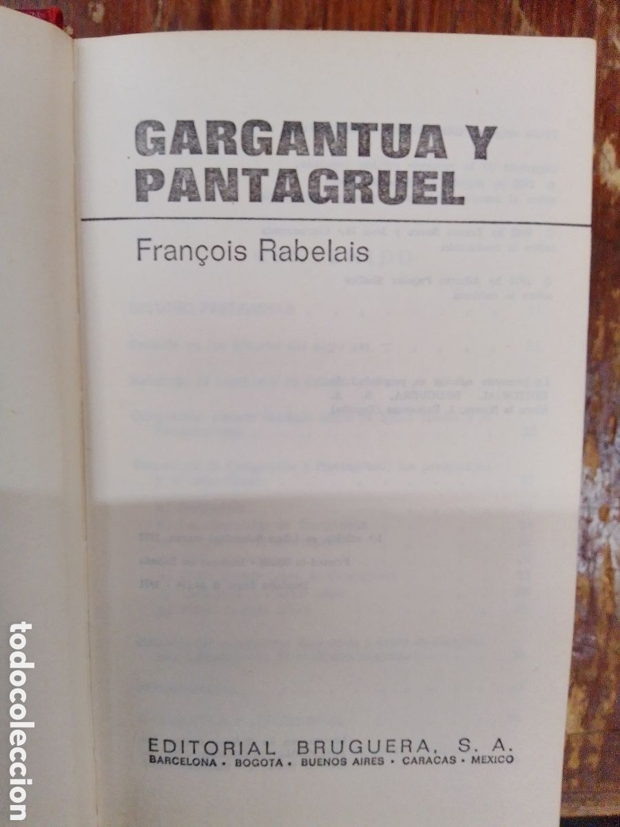 Livres d'occasion: GARGANTUA Y PANTAGRUEL. RABELAIS, FRANCOIS. BRUGUERA. 1972