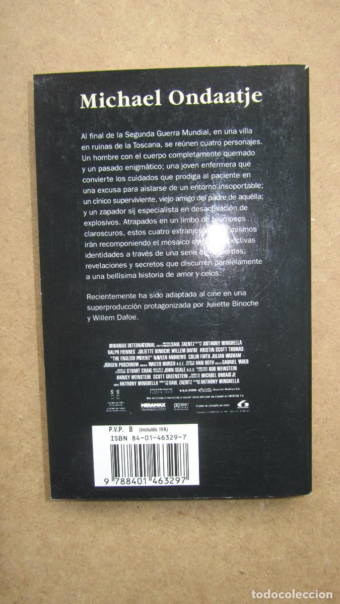 Libros de segunda mano: El paciente ingl&eacute;s Ondaatje, Michael - Foto 2
