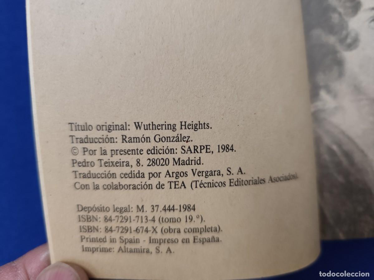 Libros de segunda mano: Cumbres Borrascosas Emily Bronte Editorial Sarpe 1984 - Foto 7