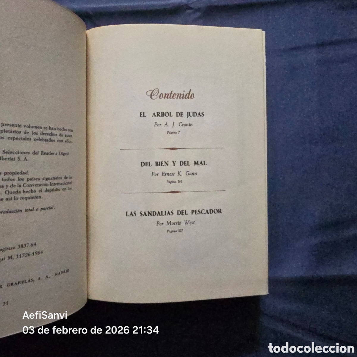 Libros de segunda mano: SELECCIONES DE READERS DIGEST: EL &Aacute;RBOL DE JUDAS... - Foto 4