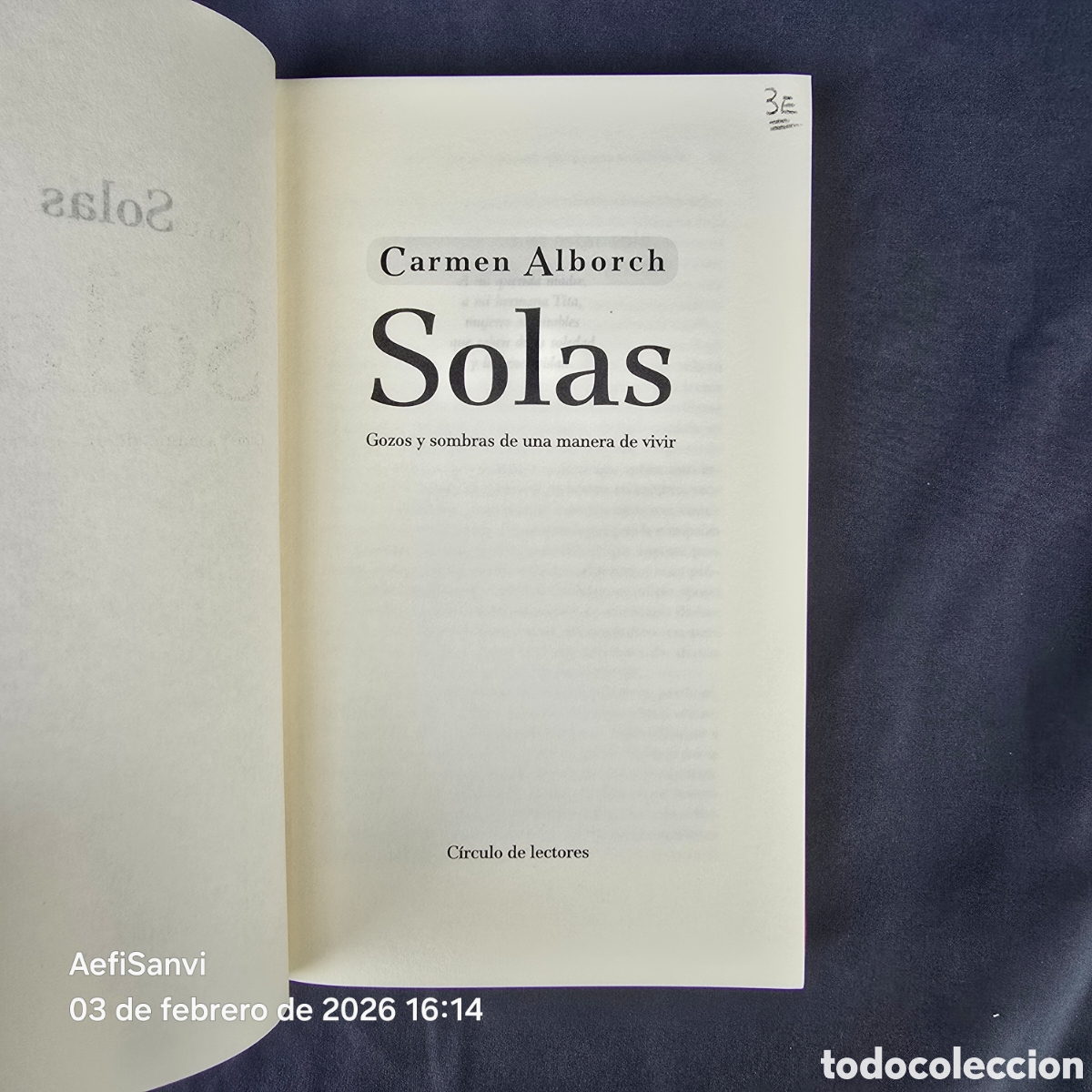 Libros de segunda mano: SOLAS (CARMEN ALBORCH) (C&Iacute;RCULO DE LECTORES) - Foto 2