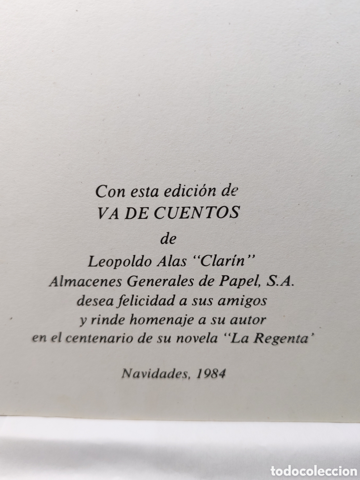Libros de segunda mano: VA DE CUENTOS. Leopoldo Arias &rdquo;Clarin&rdquo;. 1984 - Foto 2