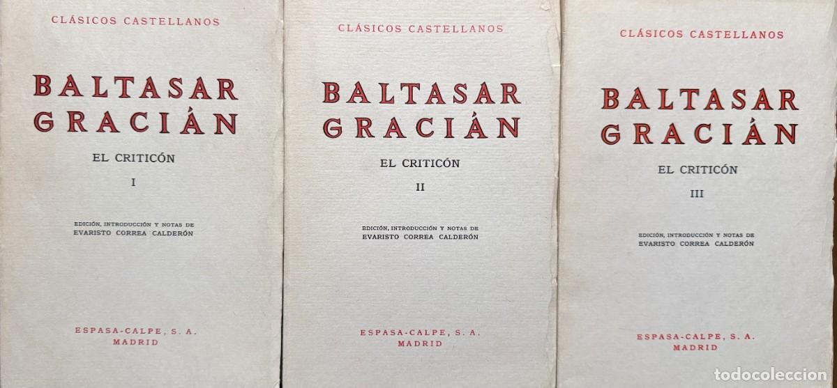 Libros de segunda mano: Graci&aacute;n. El critic&oacute;n. 3 vols - Foto 1