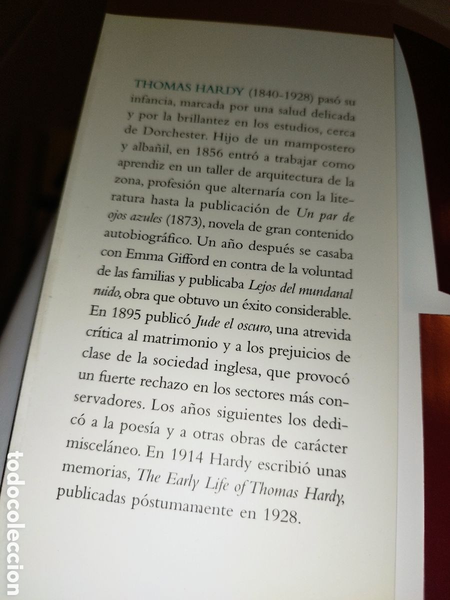 Libros de segunda mano: THOMAS HARDY: UN PAR DE OJOS AZULES. EDICIONES DEL BRONCE, 2001. PRIMERA EDICION - Foto 4