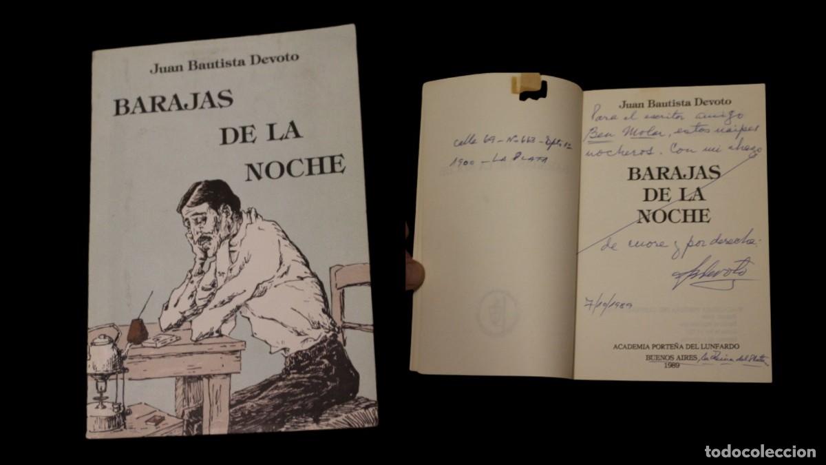 Libros de segunda mano: Barajas de la noche . Juan Bautista Devoto . Dedicado - Foto 1