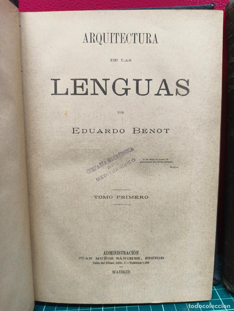 Libros de segunda mano: Arquitectura de las lenguas &ndash; Eduardo Benot - Foto 3