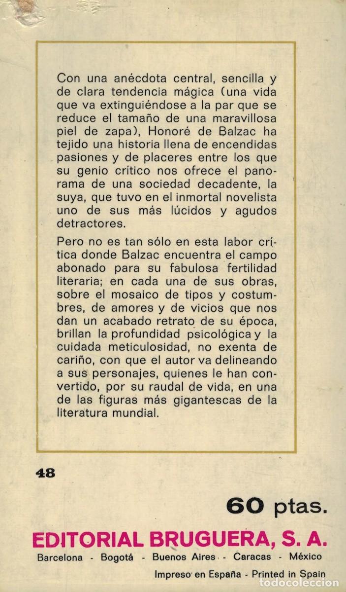 Libros de segunda mano: Honor&eacute; de Balzac, La piel de zapa - Foto 2