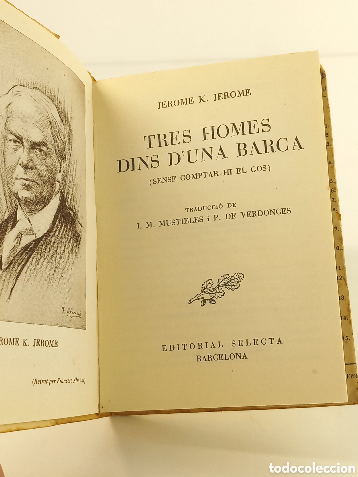 Libros de segunda mano: Tres homes dins duna barca. Jerome Jerome. Selecta, 1954. Catal&aacute;n. - Foto 5