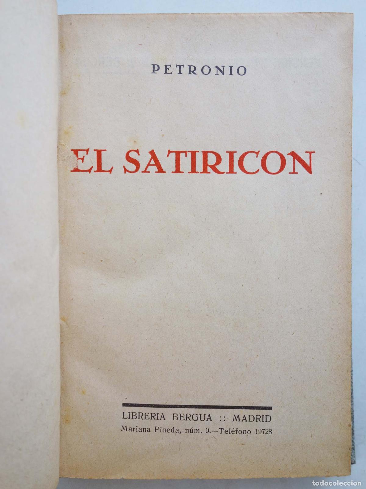 Libros de segunda mano: EL SATIRIC&Oacute;N (Petronio) Bergua, Circa 1960 - Foto 3