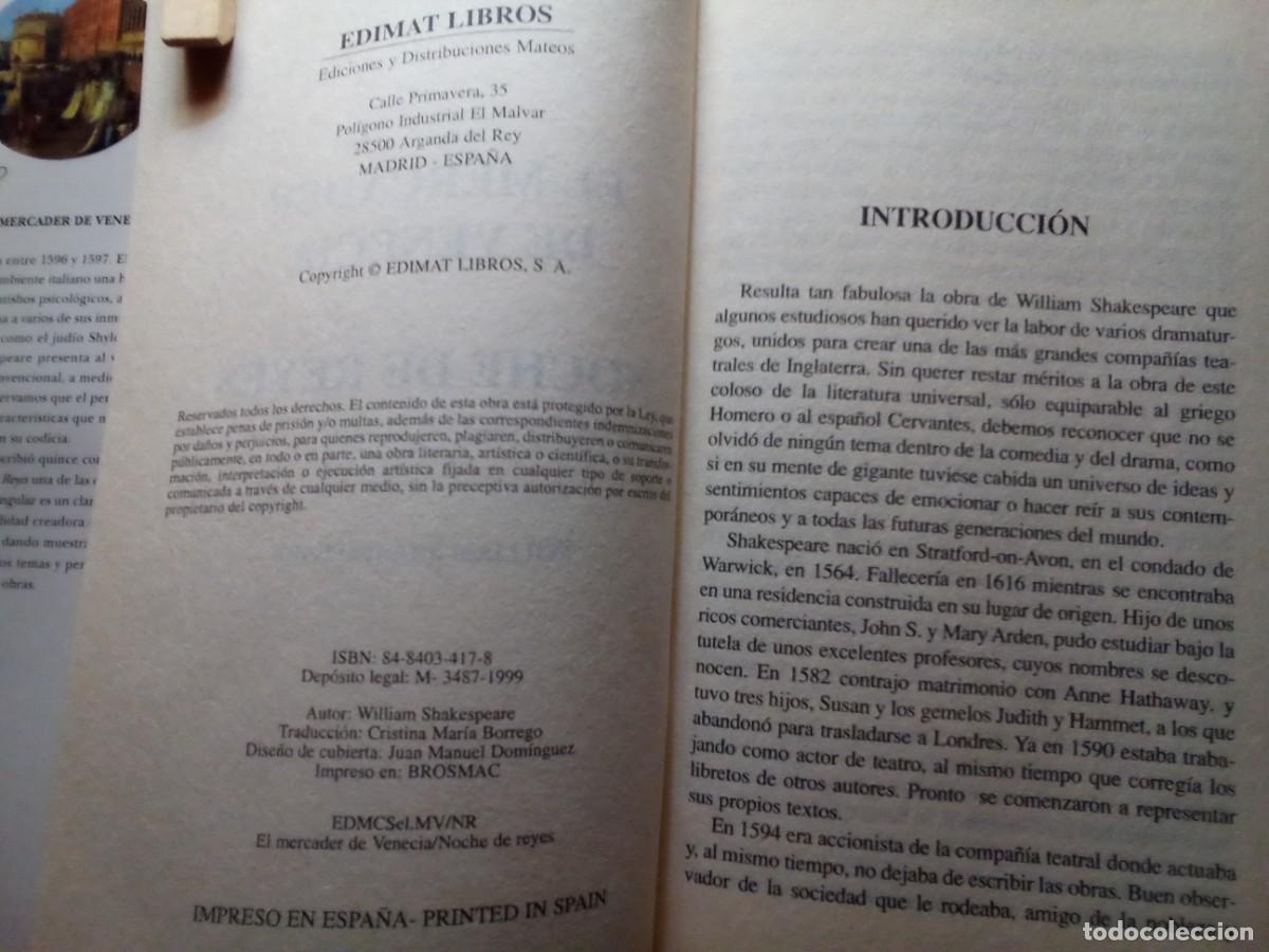 Libros de segunda mano: EL MERCADER DE VENECIA DE WILLIAM SHAKESPEARE - Foto 3