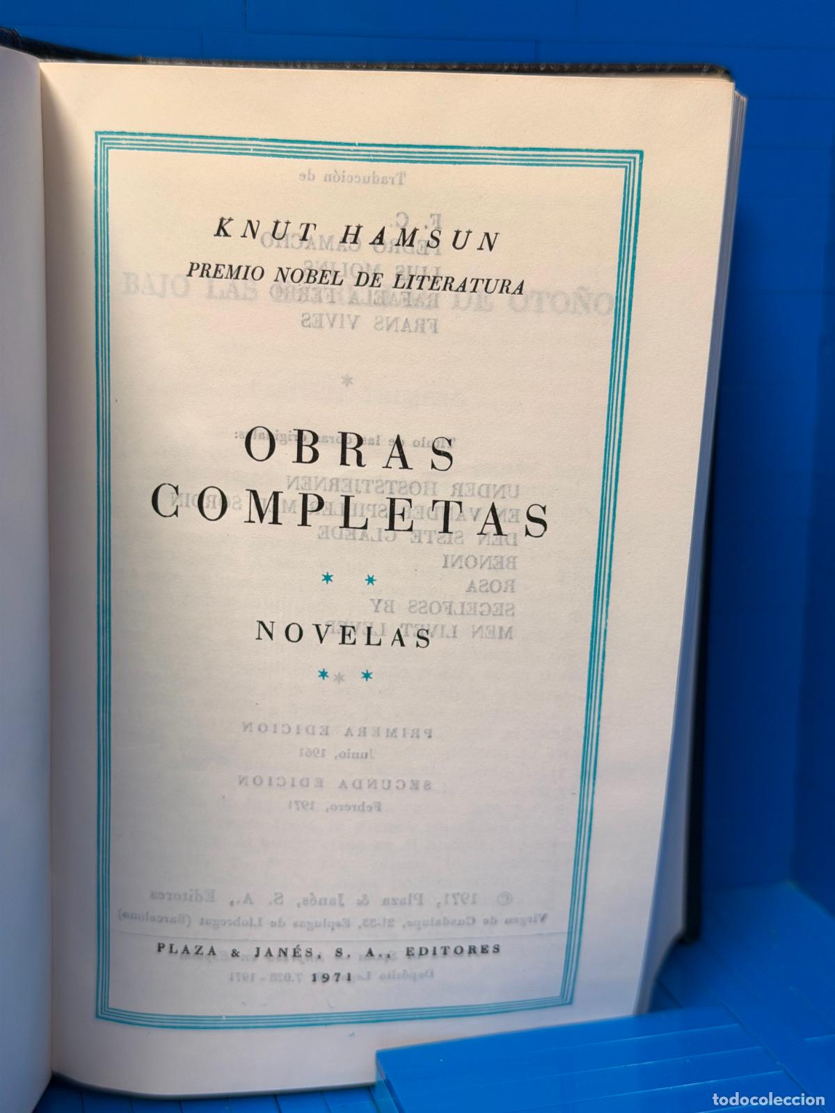 Libros de segunda mano: OBRAS COMPLETAS &ndash; PLAZA & JANES &ndash; KNUT HAMSUN &ndash; 1971 - Foto 7