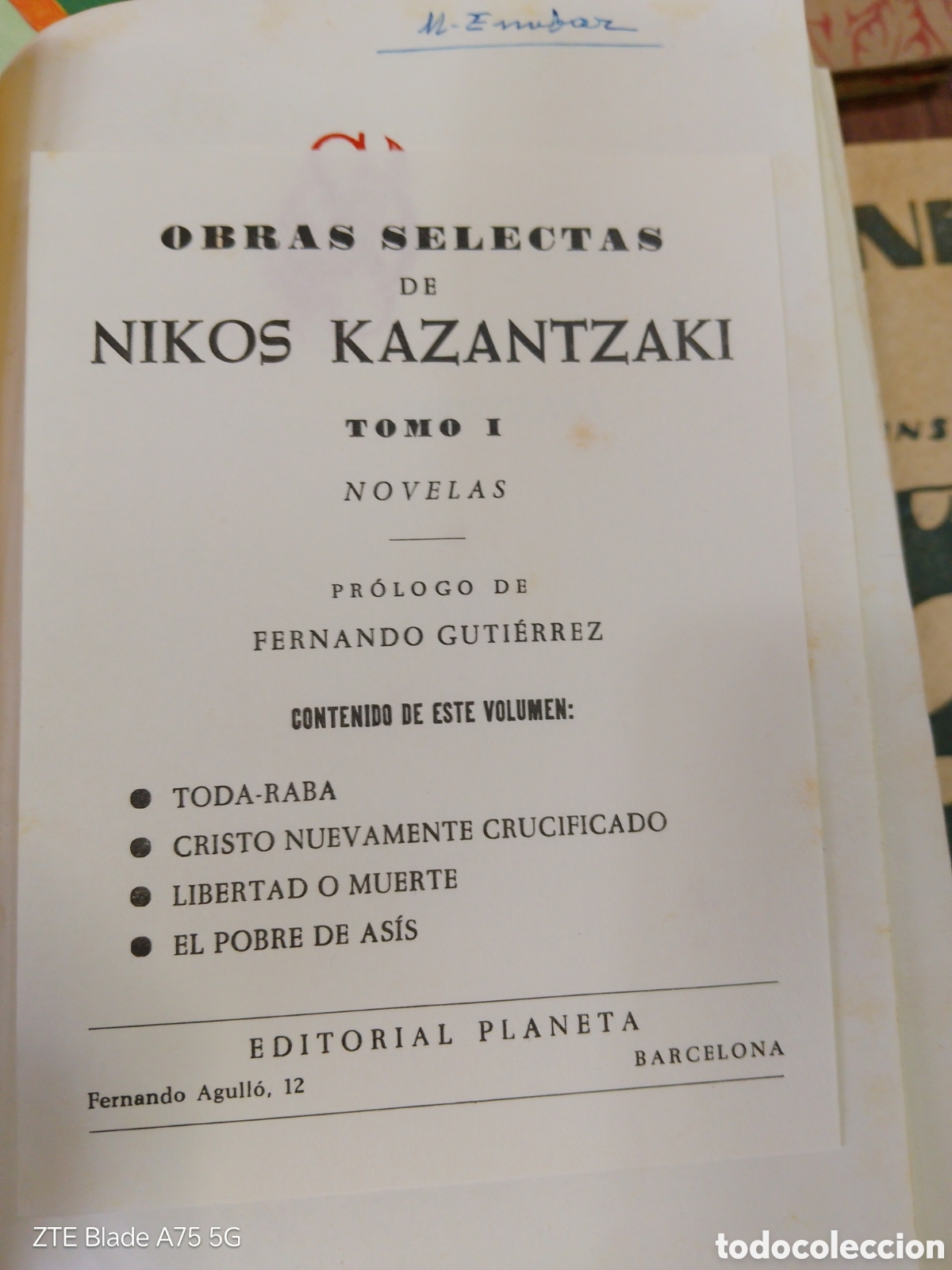 Libros de segunda mano: Obras selectas, tomo I. Novelas. Nikos Kazantzaki. - Foto 2