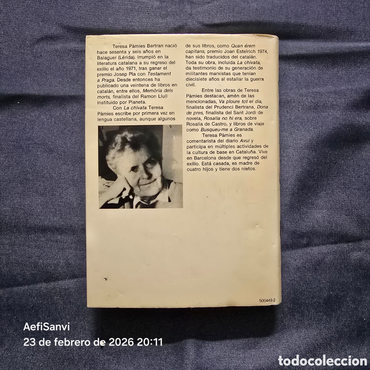 Libros de segunda mano: LA CHIVATA (TERESA P&Agrave;MIES) (PLANETA) - Foto 2
