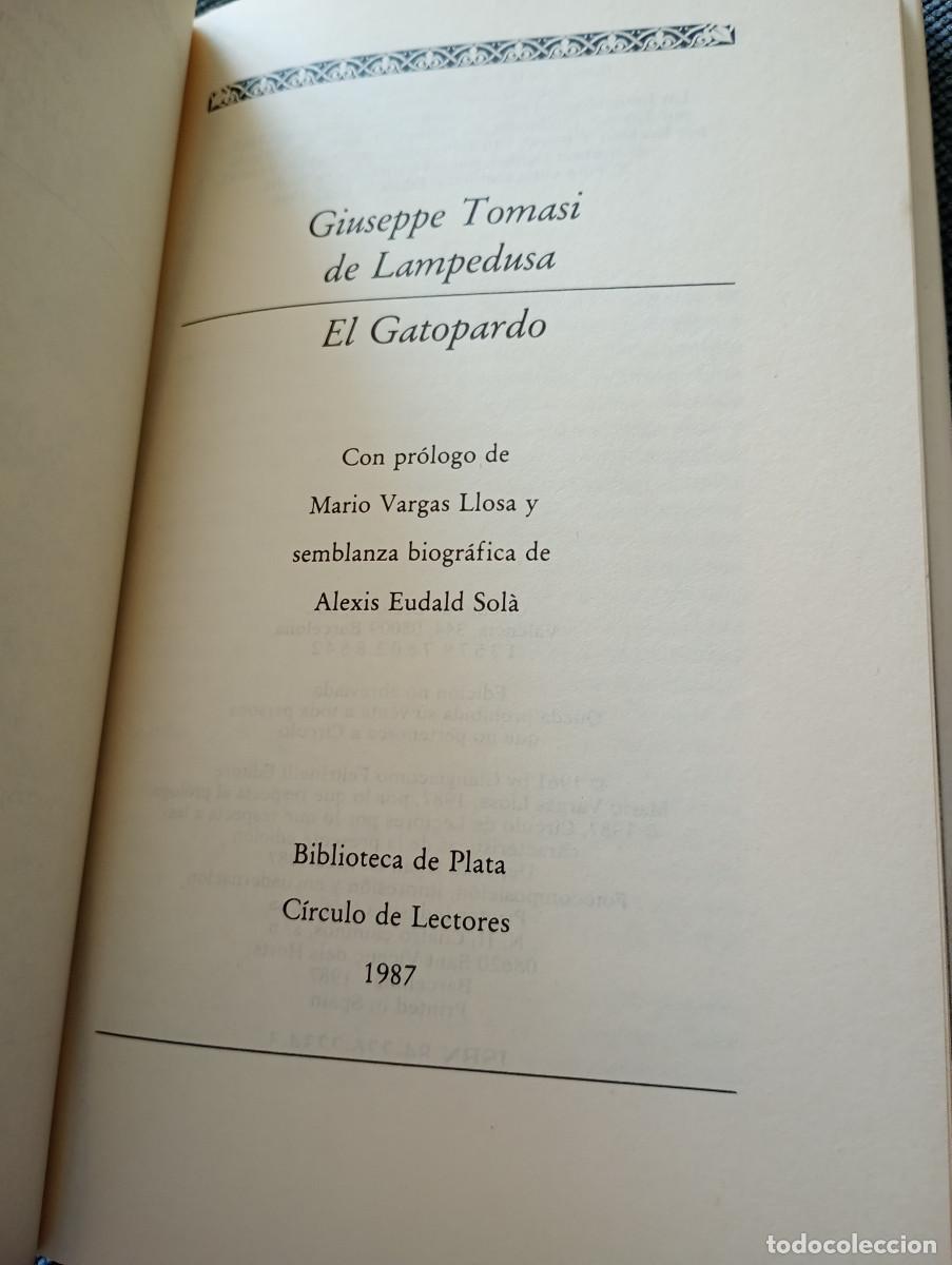 Libros de segunda mano: El Gatopardo de Giuseppe de Lampedusa (C&iacute;rculo de Lectores, 1987) - Foto 6