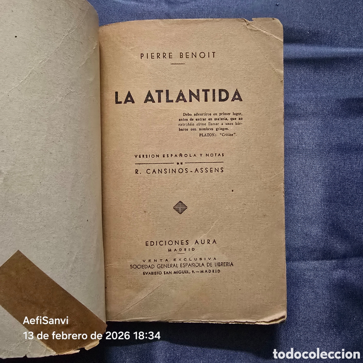 Libros de segunda mano: LA ATLANTIDA (PIERRE BENOIT) (AURA) - Foto 2