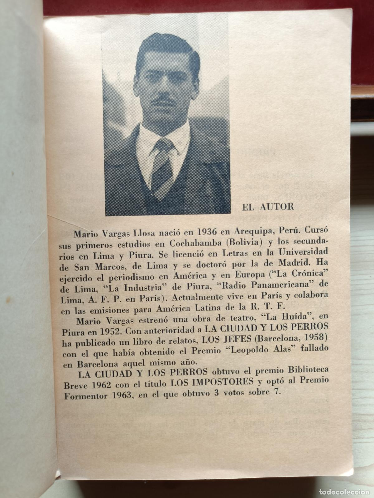 Libros de segunda mano: La Ciudad y los Perros. Mario Vargas Llosa. Primera edici&oacute;n. - Foto 3