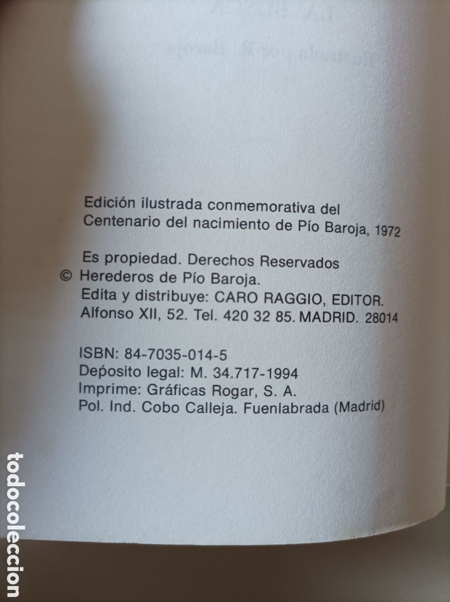 Libros de segunda mano: La busca / P&iacute;o Baroja. Madrid: Caro Raggio Editor - Foto 4