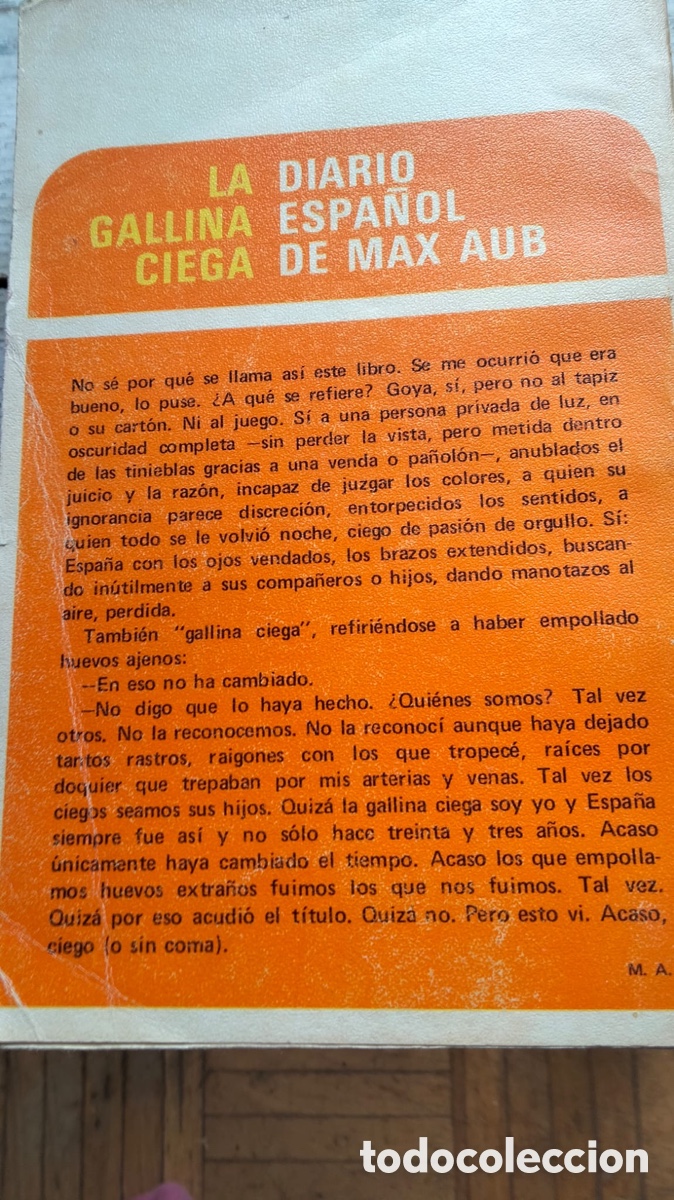 Libros de segunda mano: Max Aub &ndash; La gallina ciega (Diario espa&ntilde;ol) - Foto 2