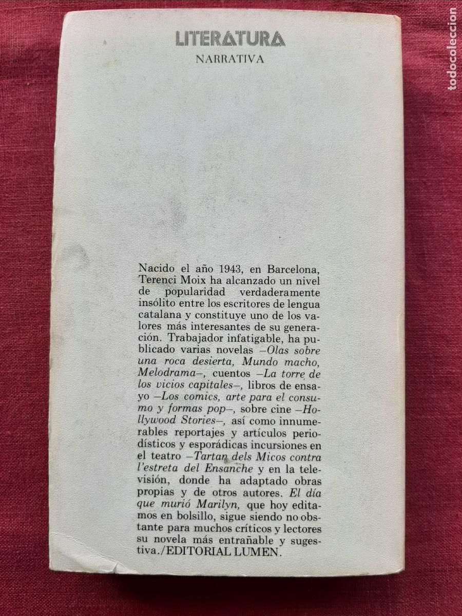 Libros de segunda mano: El d&iacute;a que muri&oacute; Marilyn - Moix, Terenci - Foto 2