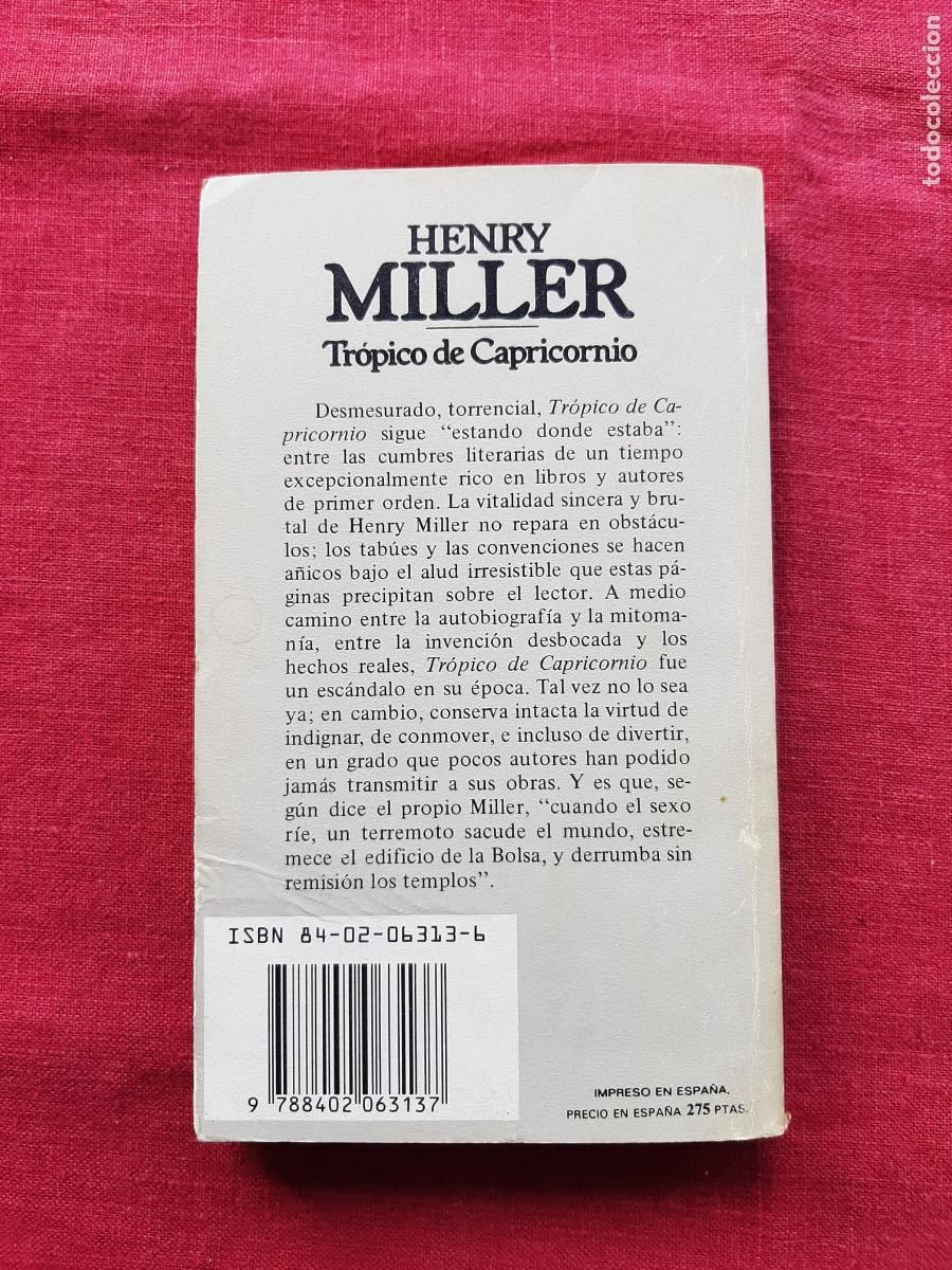 Libros de segunda mano: Tr&oacute;pico de Capricornio - Miller, Henry - Foto 2