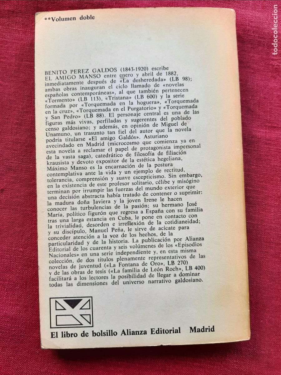Libros de segunda mano: El amigo Manso - P&eacute;rez Gald&oacute;s, Benito - Foto 2