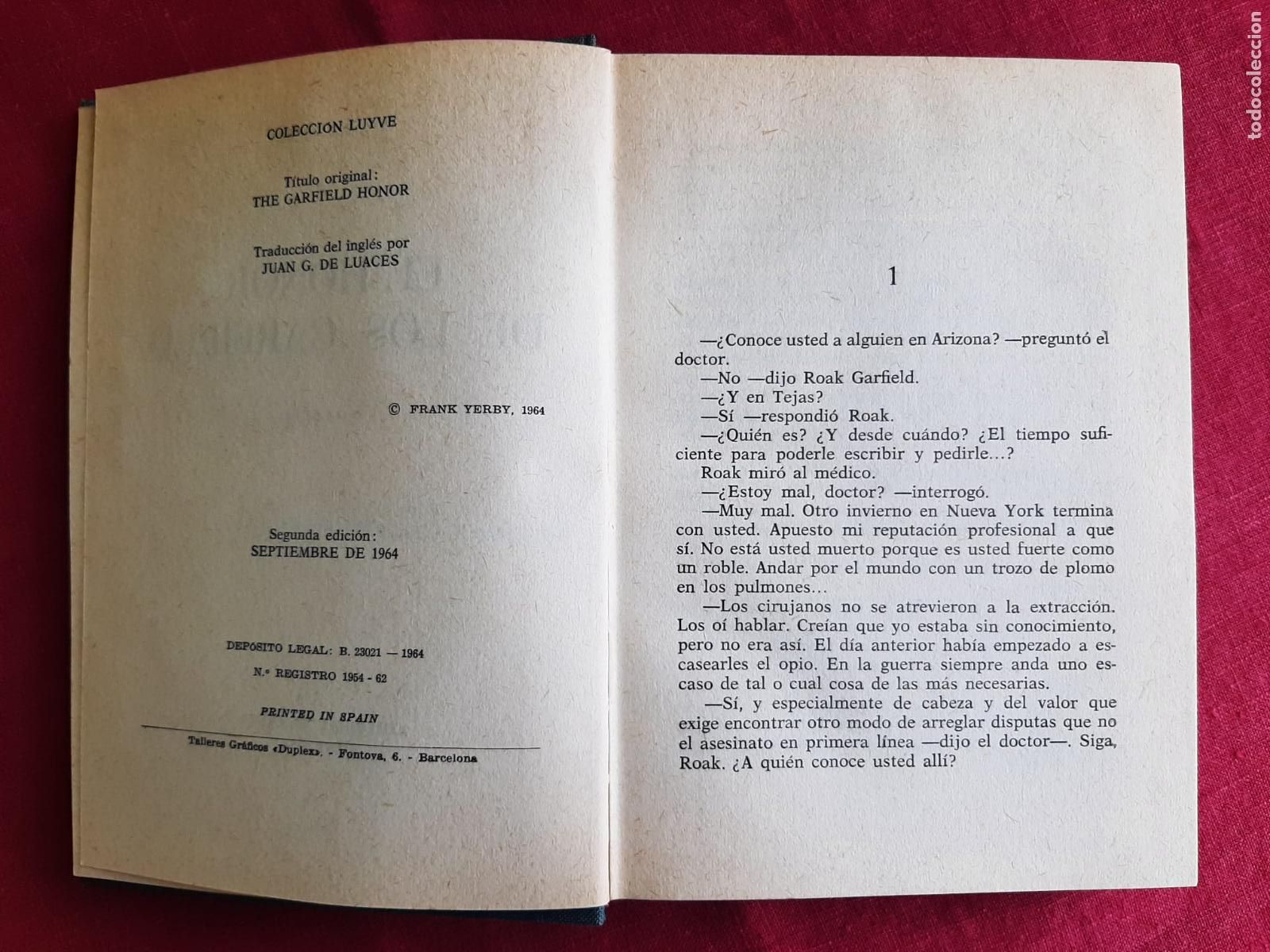 Libros de segunda mano: El honor de los Garfield - Yerby, Frank - Foto 2