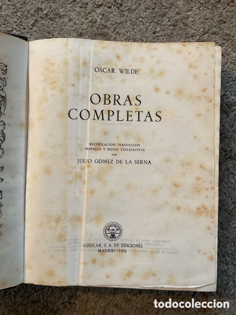 Libros de segunda mano: Obras completas Wilde / Aguilar 1951 - Foto 5