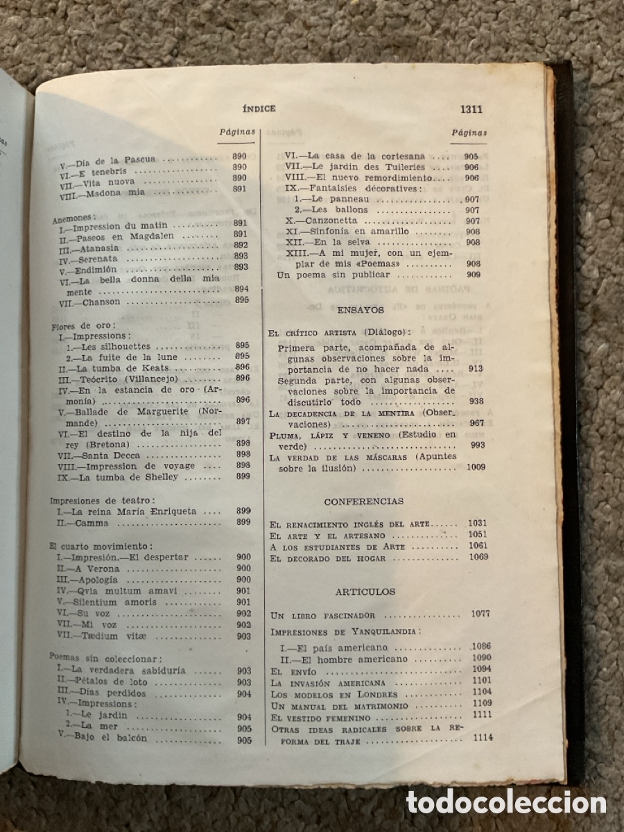 Libros de segunda mano: Obras completas Wilde / Aguilar 1951 - Foto 8