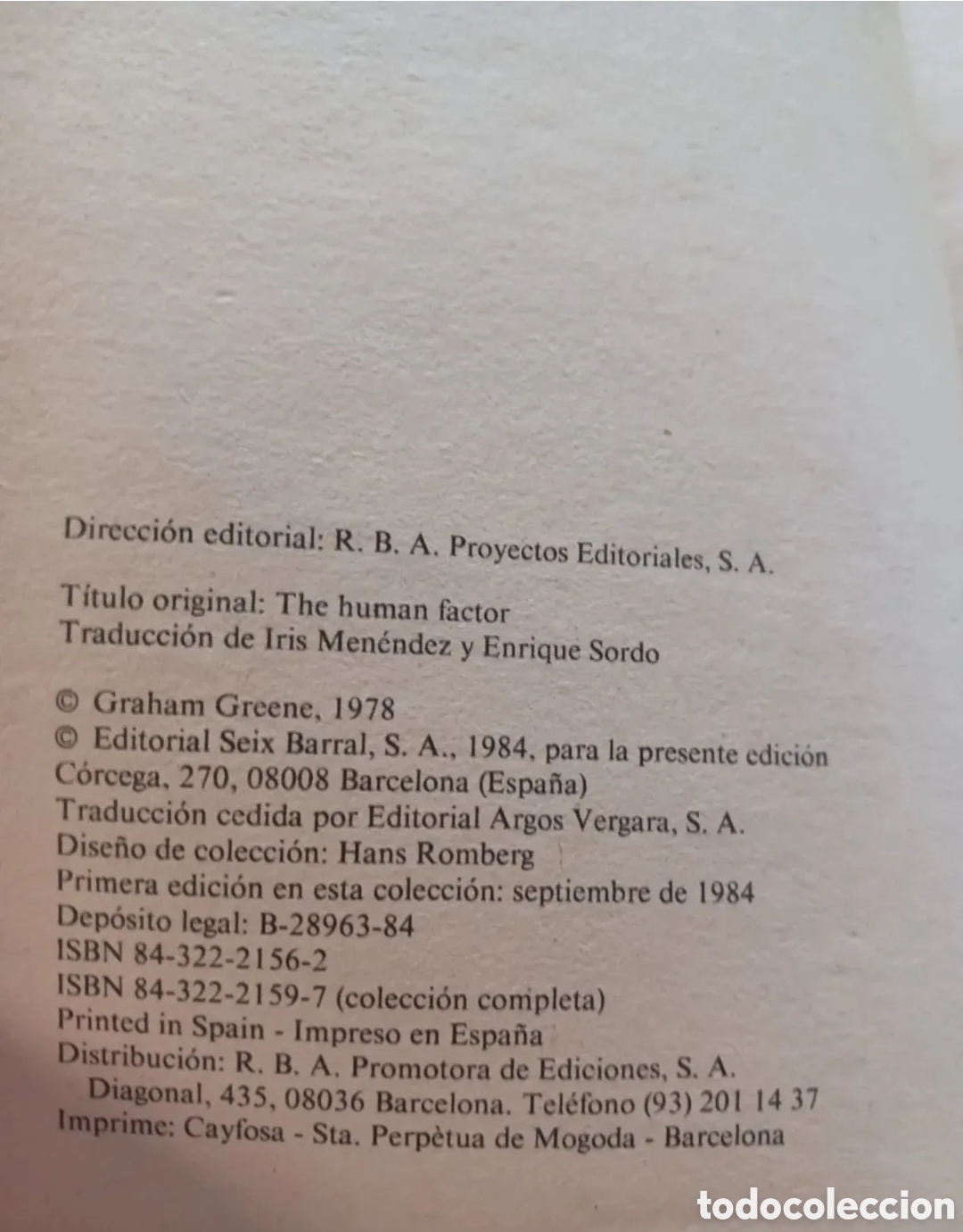 Libros de segunda mano: Libro, El factor humano. Graham Green. - Foto 2
