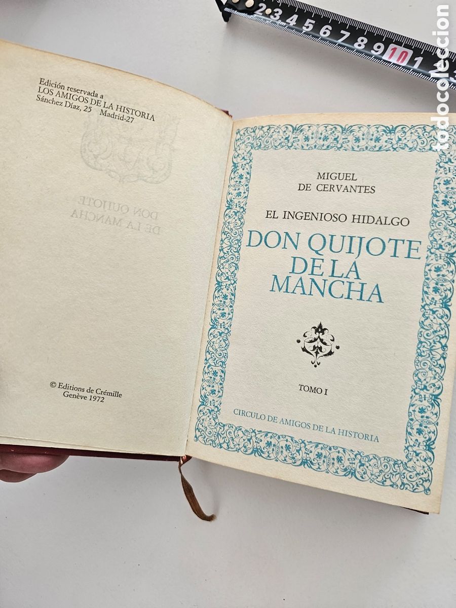 Libros de segunda mano: Libro El Quijote Tomo 1, de Miguel de Cervantes 1962 Ediciones Cr&eacute;mille Amigos de la Historia