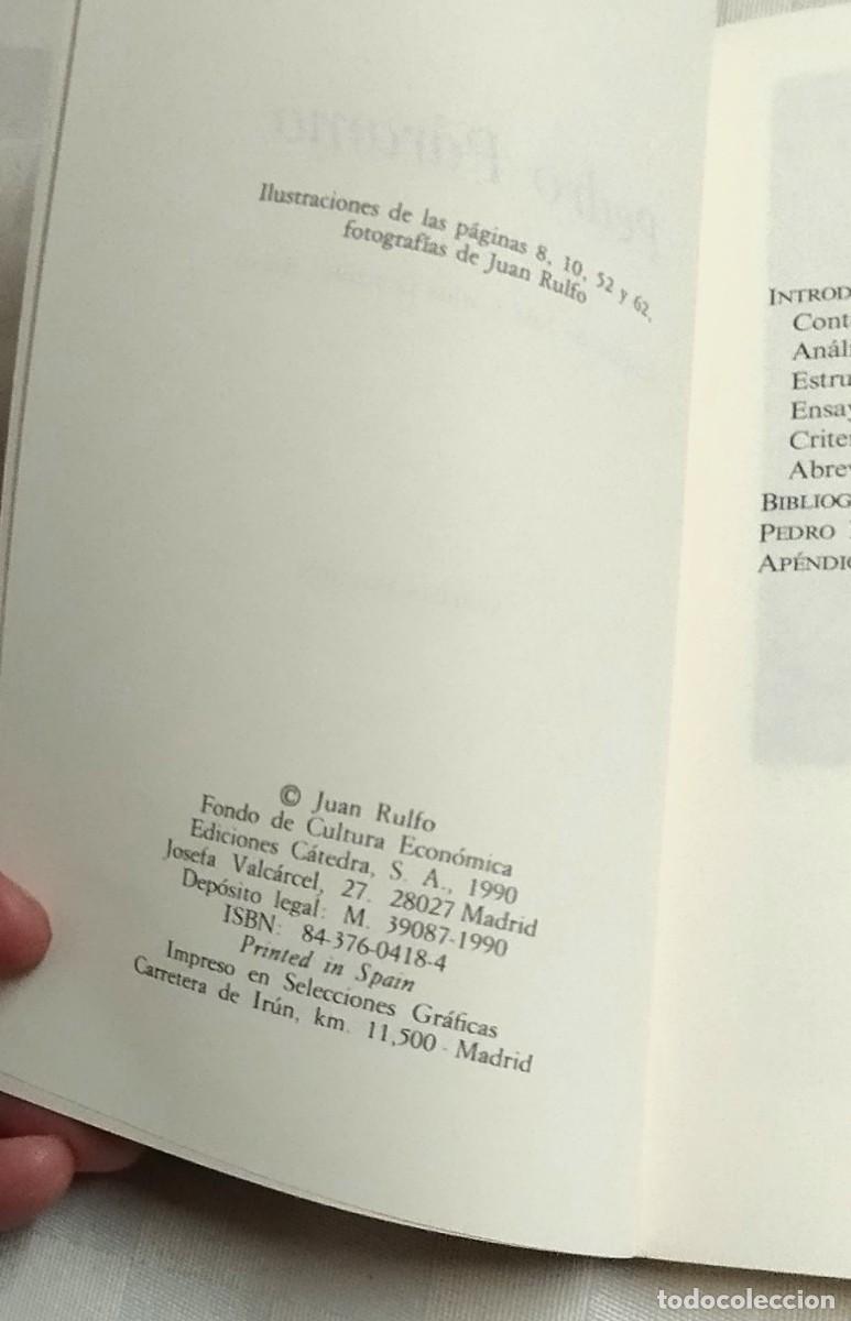 Libros de segunda mano: Novela: Pedro P&aacute;ramo de Juan Rulfo, C&aacute;tedra 1990 - Foto 4