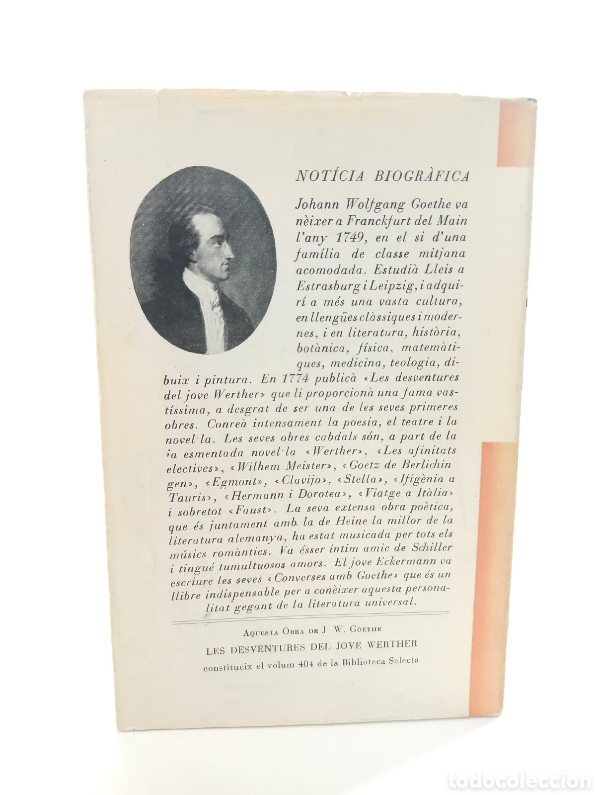 Libros de segunda mano: Les desventures del jove Werther. Goethe. Selecta, 1967. Catal&aacute;n. - Foto 2