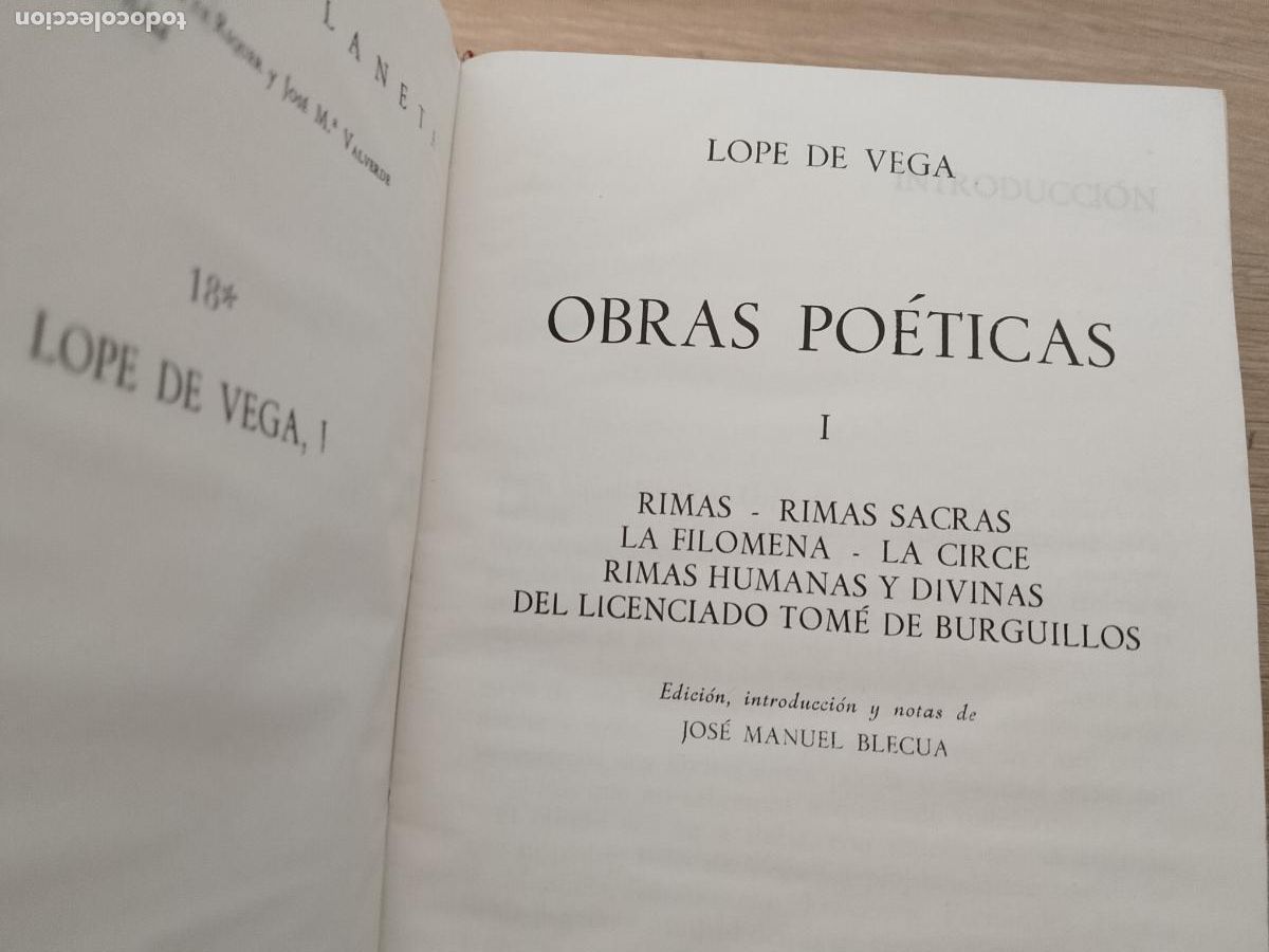 Libros de segunda mano: Lope de Vega. Obras po&eacute;ticas I. Planeta. - Foto 2