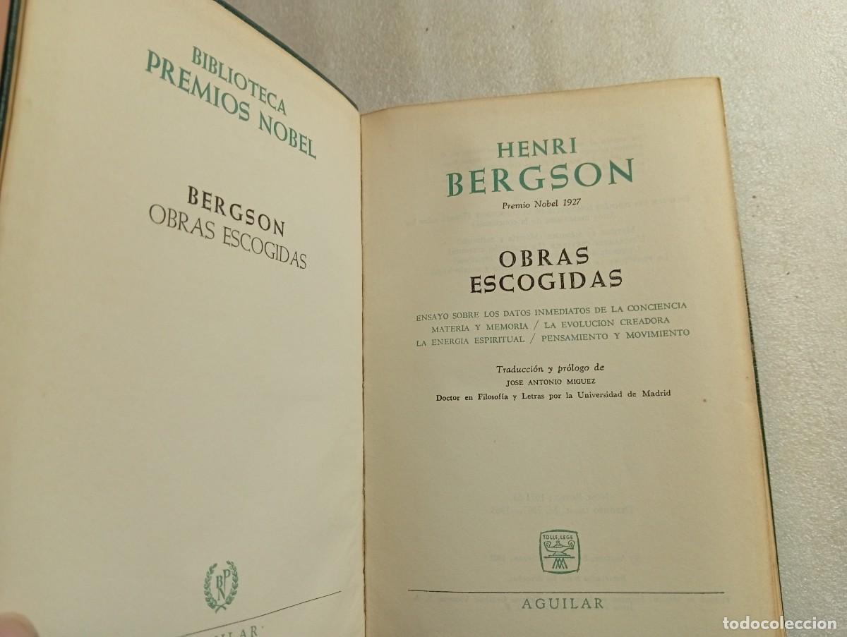 Libros de segunda mano: BERGSON , OBRAS ESCOGIDAS , Aguilar 1963 - Foto 2