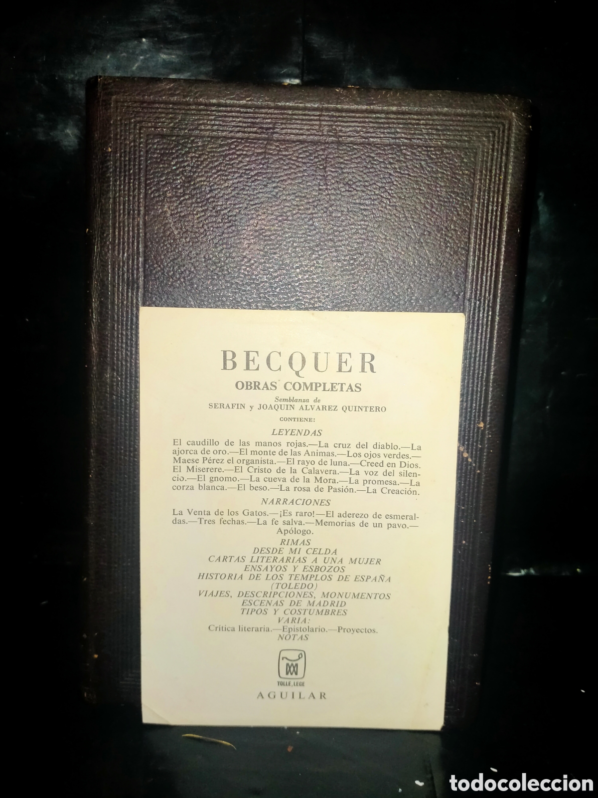 Gebrauchte B&uuml;cher: GUSTAVO ADOLFO B&Eacute;CQUER. OBRAS COMPLETAS .AGUILAR