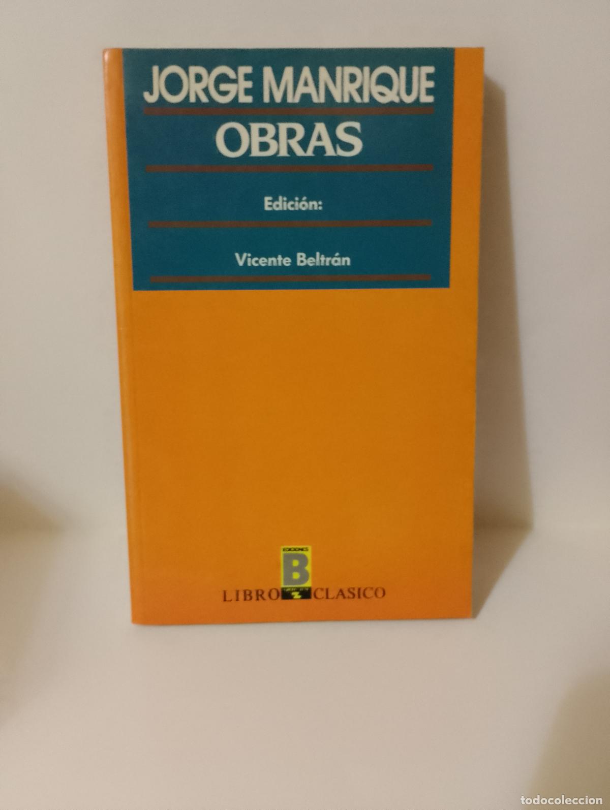 Libros de segunda mano: Jorge Manrique Obras Ed. B Libro Cl&aacute;sico - Foto 1