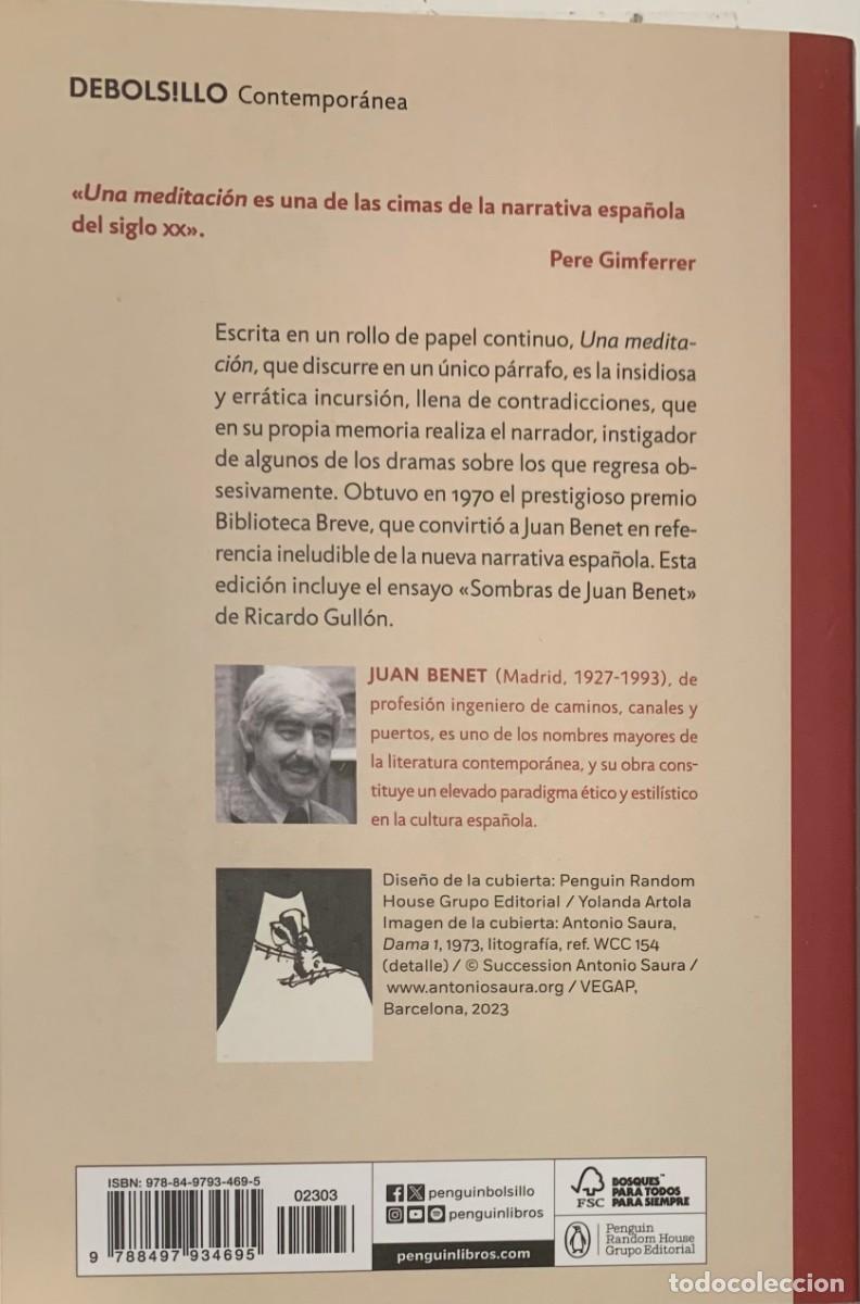 Libros de segunda mano: UNA MEDITACI&Oacute;N, JUAN BENET, BOLS!LLO EDITORIAL - Foto 2