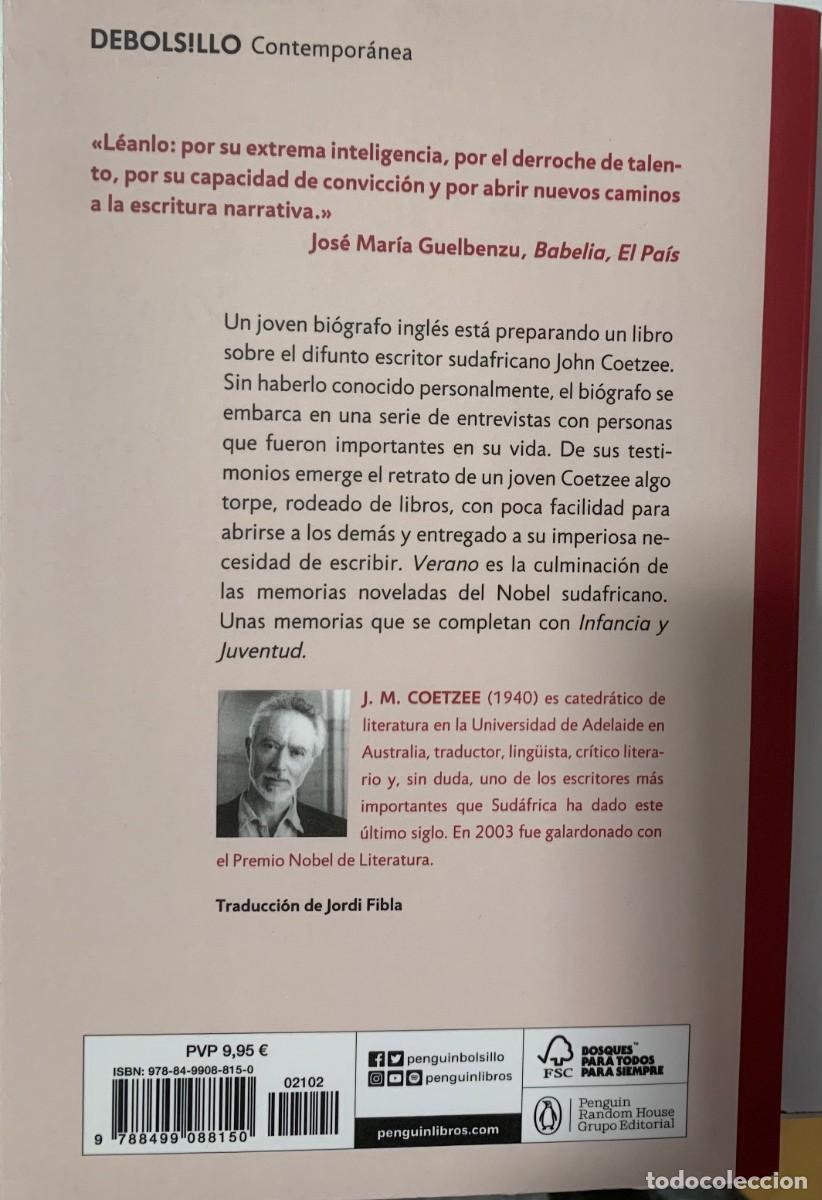 Libros de segunda mano: VERANO, J.M. COETZEE, DEBOLS!LLO EDITORIAL - Foto 2
