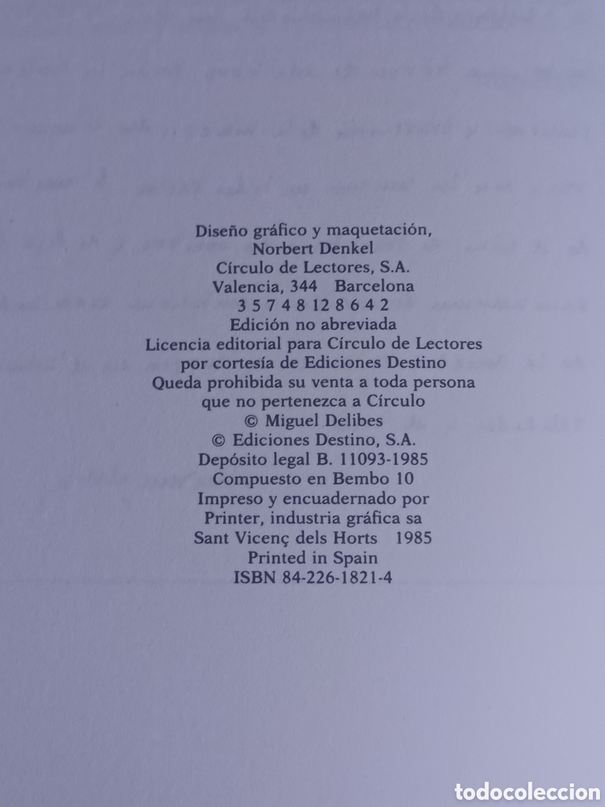Libros de segunda mano: Miguel Delives - El camino. C&iacute;rculo de lectores 1985 - Foto 2