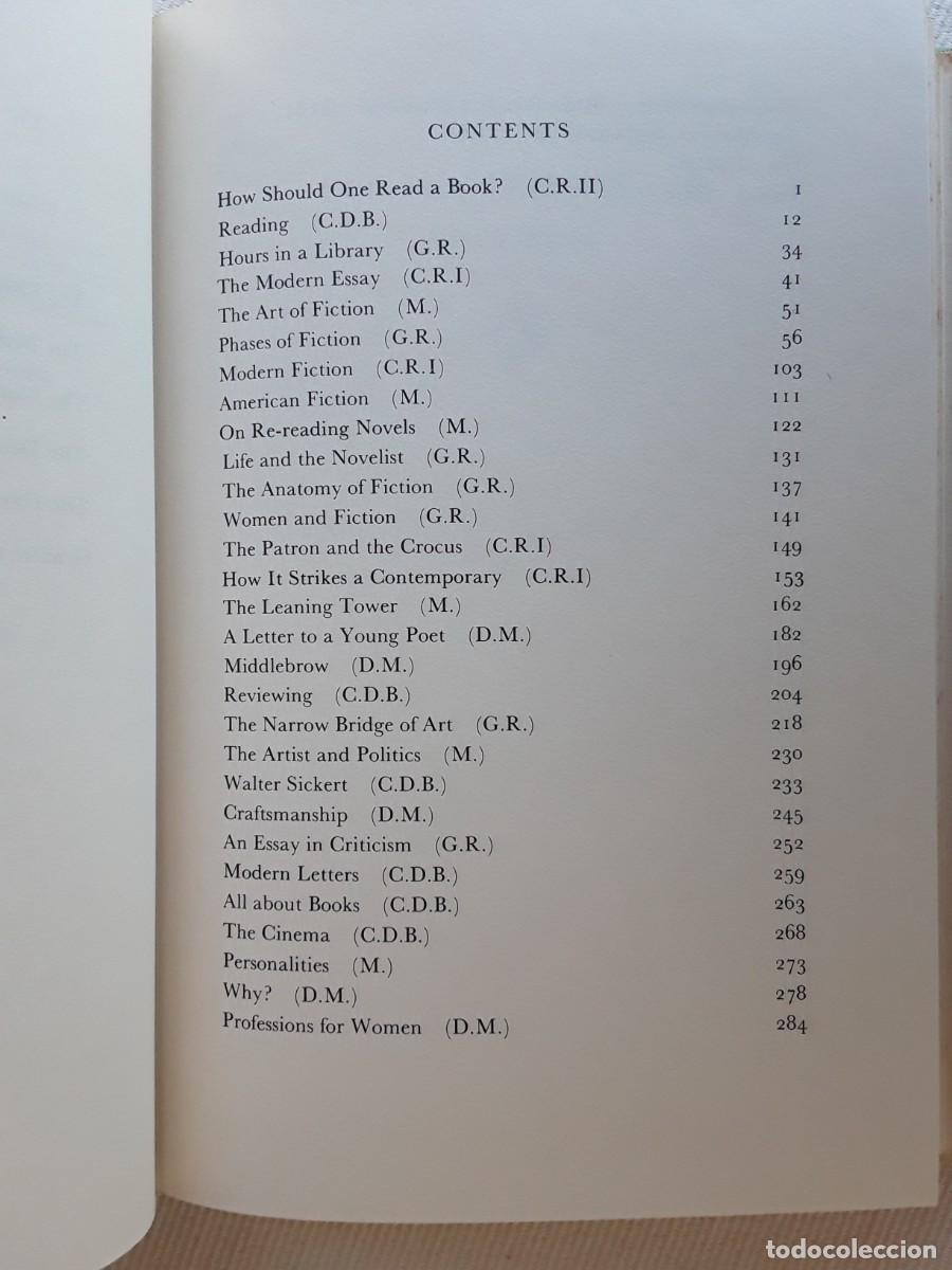 Libros de segunda mano: VIRGINIA WOLF. COLLECTED ESSAYS. ENSAYOS COMPLETOS. DOS TOMOS. - Foto 8